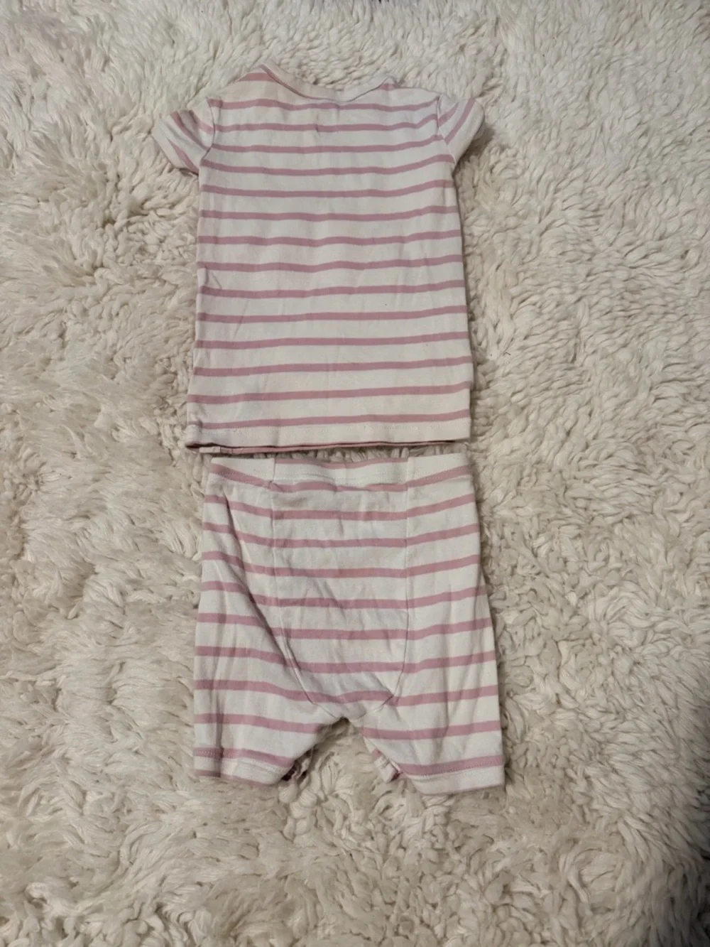 GAP Pink and White Striped Dinosaur Pajama Set